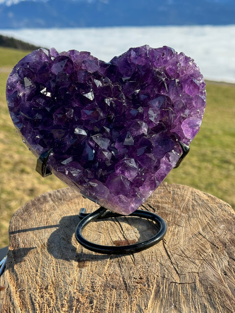 Amethysten Herz im Ständer