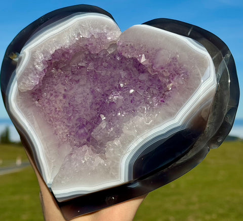 Amethyst Herz mit Achat